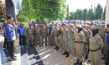 Jelang Porprov, Wabup Kumpulkan Satpol PP. Ini Harapannya.