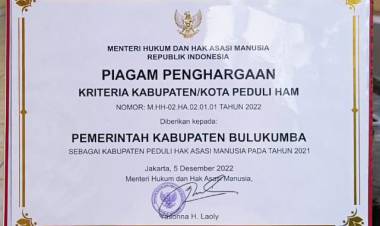 Pemkab Bulukumba Kembali Terima Penghargaan Peduli HAM