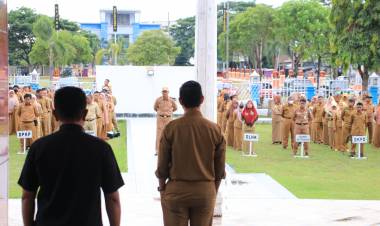 Apel Gabungan, Wabup Edy Manaf Soroti Tingkat Kehadiran PNS Rendah