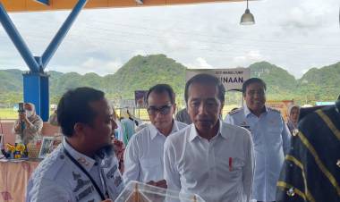 Jokowi Kunjungan Stan Pameran Bulukumba, Ketua Dekranasda Kenalkan Pinisi dan Wisata Tanjung Bira
