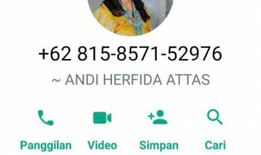 Waspada, Oknum Menyalahgunakan Profile WA Atas Nama Andi Herfida Attas