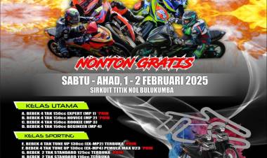 Spesial HUT ke-65 Bulukumba, Masyarakat Disuguhkan Balap Motor di Sirkuit Titik Nol Bira